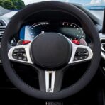 JDDRY Car Steering Wheel Cover,Silicone Steering Wheel Protector,Universal Fit Steering Wheel Cover, Steering Wheel Protective Cover(Black,1PC)