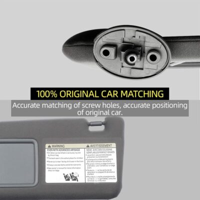 Dasbecan Left Driver Side Sun Visor Compatible with Toyota Tacoma 2005-2012 2013 2014 2015 74320-04181-B1 Gray Without Light - Image 4