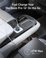 Anker USB-C Car Charger, iPhone 17 Car Charger, 67W 3-Port Compact Fast Charger, 535 Car Adapter with PIQ 3.0 for iPhone 17/16/15/14 Series, Galaxy S25/24/23, MacBook, iPad, and More (Cable Included) - Image 3