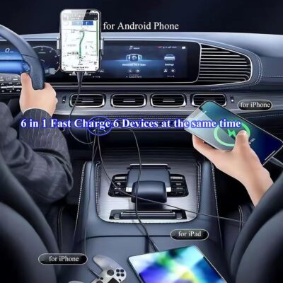 Super Fast Charge USB C Car Phone Charger Adapter 6 in 1 with Voltage Display 250W Multi Port Cigarette Lighter USB Charge for iPhone 16 15 14 13 12 11 Samsung Galaxy Huawei Oneplus Oppo Vivo - Image 5