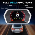 OBD2 GPS Dual System Car HUD Display - Digital Speedometer with Water Temp Voltage RPM - Universal Heads Up Display for All Vehicles - Image 6