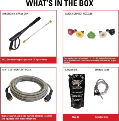 Simpson 61014 3500 PSI at 2.5 GPM Honda GX200 with AAA AX300 Axial Cam Pump Cold Water Professional Gas Pressure Washer PS61002-S - Image 4