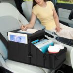 Backseat Organizer for Kids and Passenger Seat Organizer for Adults - Car Seat Cooler and Warmer with Cup Holders and Convertible Tray Lid(Black) - Image 3