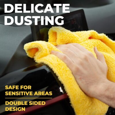 Super Soft Microfiber Towels for Cars - Edgeless - 6pk (12”x12”) - Premium Scratch-Free Towel - Great for Drying, Detailing, Polishing, Buffing - Ultra Absorbent Microfiber Cleaning Cloths for Car - Image 6