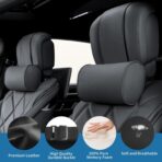 Car Headrest Pillow for Driving - Luxury Leather 100% Memory Foam, Ergonomic Neck Support - Universal Fit Head Rest Travel Pillow for Most Cars, Home & Office, Black, 2 Pack - Image 4