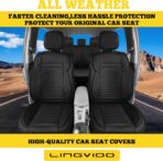 LINGVIDO Front Car Seat Covers, Faux Nappa Leather, Airbag Compatible and Waterproof Protectors for Sedans SUVs, Breathable Anti-Slip Interior for Commuters and Rideshare, Black - Image 3