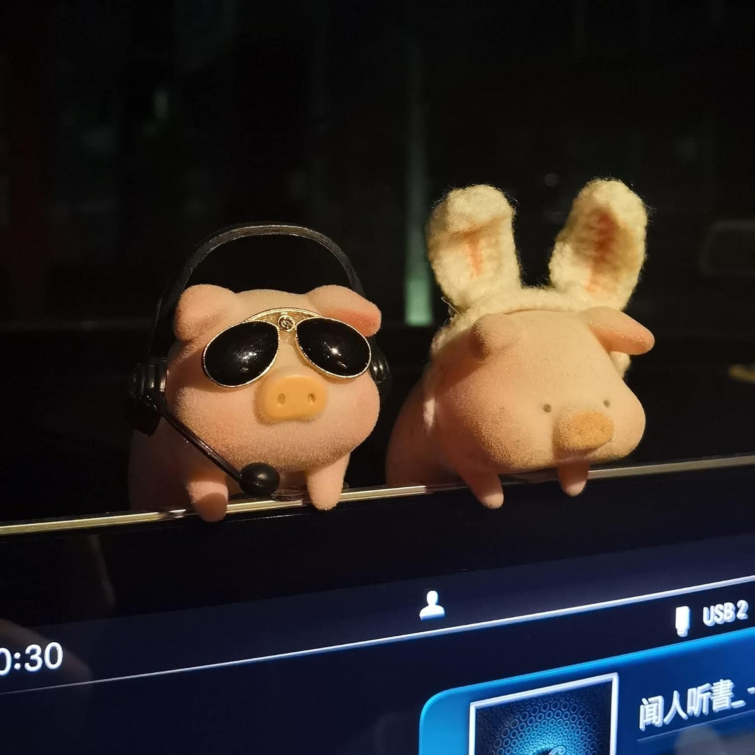 71k5Cou7rfS._AC_SL1500_.jpg YGMONER LULU the Car Monitor Pig Decor - Cute Lucky Piggy Dashboard Companion for Car & Desktop Decorations (Pilot Piggy) - Image 1