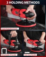 AVID POWER Car Buffer Polisher, 6 Variable Speed 1000-3500 RPM, Rotary Buffer Waxer Kit with 6-inch and 7-Inch Backing Plate, 1200W Car Polisher for Car Detailing, Polishing, Waxing - Image 5