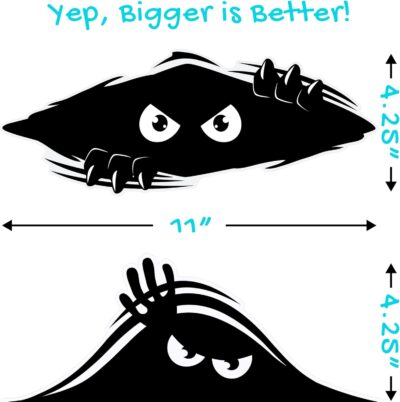 Stickios Funny Car Stickers Bundle - Peeking Monster Dent & Scratch Cover Bumper Stickers - Made in USA - Image 8