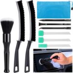 XANGNIER Car Detailing Kit Interior,Car Cleaning Interior Cleaner Brush Kit Tool,Car Care Detail & Clean Supplies Accessories Kits,Suitable for Auto,SUV,Truck,Sedan,Dashboard,Panel,10 Pcs Tools Sets