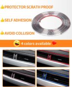 16Ft Chrome Car Trim Strip, Self-Adhesive Automotive Exterior and Interior Side Body Moulding, 1/4 inch (6mm) Scratch-Proof Silver DIY Accessories for Decorate Bumper Door Window - Image 2