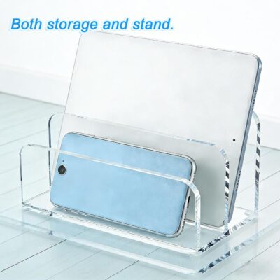 Acrylic Mail Organizer 2-Slot Desktop File Sorter - a Versatile Document Rack Suitable for Homes, Offices and Schools and a Space Saving File Organizer for DIY Decoration - Image 6