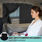Car Window Shades, 2 Pack Magnetic Double Layer Window Shade for Baby in Car, Adjustable Privacy Blackout/See-Through Back Window Curtains for Baby Kids UV Protection - Image 2