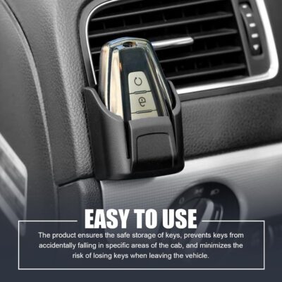 Car Key Fob Holder, Car Garage Keys Card Holder for Dashboard, Multifunctional Key Remote Organizer with Strong Double-sided Adhesive Tape, Universal Fit for Truck SUV (Black) - Image 4