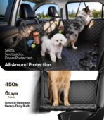 Wigoo Dog Car Seat Cover for Back Seat, 450lbs Hardbottom Dog Hammock, Waterproof & Anti-Scratch Backseat Protector for 1-4 Large/Medium Dogs, Seat Extender for SUV Medium Truck, Size-L, Black - Image 3