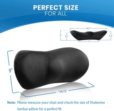 Lumbar Support Pillow for Car with Dual-Grip™ Stability System - Advanced Adaptive Memory Foam Back Pillow for Lower Back Pain Relief, Ergonomic Driving Seat & Office Chair Cushion, Black - Image 6