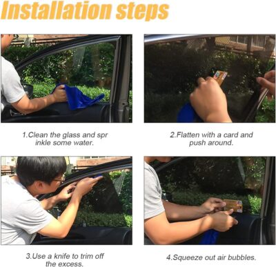 Car Side Window Sunshade, 4 PCS Static Cling Films Stickers Sun Shade UV Rays Privacy Protector, Reuseable Washable Sun Shade for Most Cars, Vhicles, SUV - Image 5