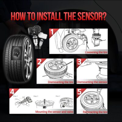 Launch TPMS Sensor, 2 in 1 Dual Frequency 315Mhz & 433Mhz Universal Programmable OEM TPMS RF-Sensor, Fit for Tire Pressure Monitoring System, Unlimited Programmability Press in 1 Sensor, Metal - Image 4