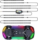 8PCS Car Underglow Light Bar Kit - Wireless App & Remote Control Dreamcolor Chasing Lights, Aluminum Exterior Underbody Multicolor Soundsync Neon Light Strip for Car Truck RV - Image 6
