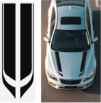2PCS Racing Stripes Car Hood Decal with Scraper,Stylish Hood Decals for Cars Decorates Hoods Cover and Scratch Protection,Universal Vinyl Car Decals for Cars Modifications (Black)