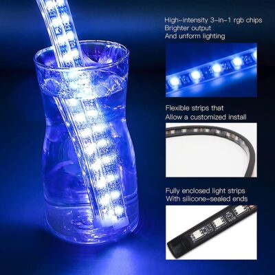 YUGUANG 4Pcs Underglow Kit for Car, APP Control Multicolor Car Underglow Light Kit Music Sync RGB Underbody Strips Light Waterproof for Cars Trucks SUVs - Image 7