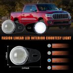 LED Interior Courtesy Lights Footwell Lights Under Dashboard Courtesy Floor Lamp for Dodge RAM,for Durango,Nitro,for Jeep Wrangler,Liberty,Grand Cherokee,18-SMD Under Hood Lamp (White) - Image 4