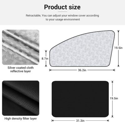 XCBYT Car Window Shades - 4 Pack Car Window Covers 99% UV Protection Magnetic Fordable Privacy Sun Shade for Baby - Image 5