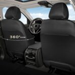 Coverado Seat Covers Full Set, 5 Seat Black Car Seat Covers, Leather Car Seat Protectors, Automotive Front and Back Seat Covers, Waterproof Car Seat Cushions Universal Fit for Most Sedan, SUV, Truck - Image 5