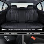 Coverado Seat Covers, Car Seat Covers Full Set, Black Car Seat Cover, Car Seat Covers Front Seats Back Seat Cover, Waterproof Car Seat Cushion, Leather Seat Covers Seat Protector Fit for Most Cars - Image 3