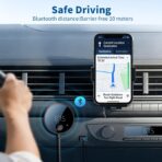 eppfun Bluetooth FM Transmitter for Car, AUX Adapter, Bluetooth Receiver for Car Music/Hands-Free Calls/Stereo Audio - Image 6