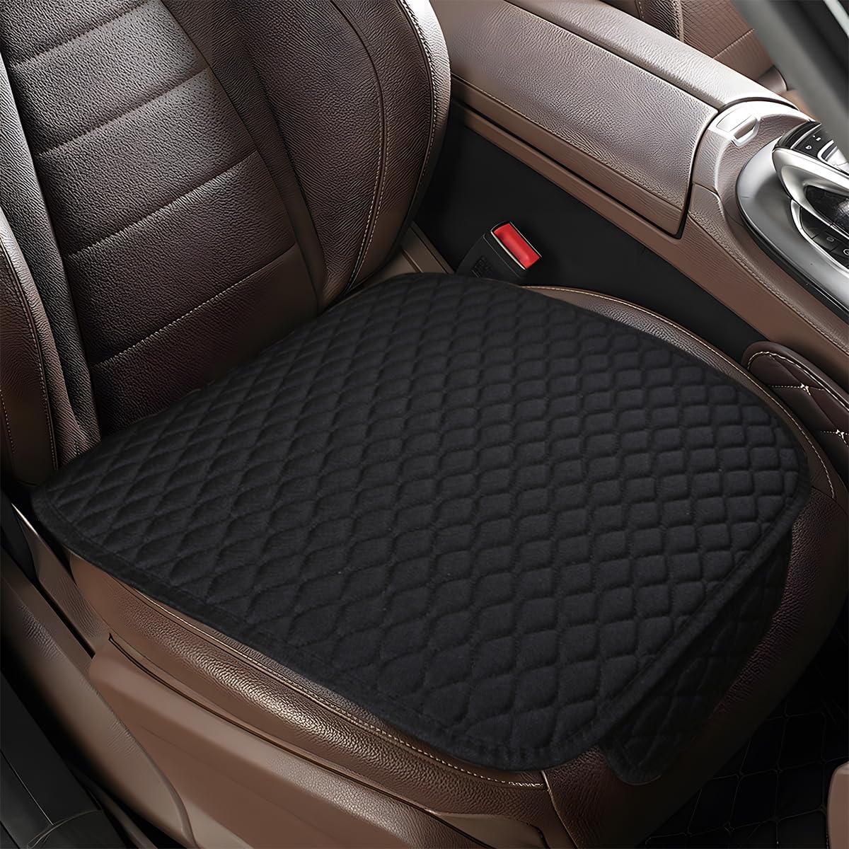 71kVDmgI2L._AC_SL1200_.jpg Car Seat Cover, Breathable & Anti-Slip Linen Auto Front Seats Bottom Protector with Storage Pocket, Universal Vehicle Interior Driver Seat Pad Accessory for SUVs, Cars, Sedans (Black) - Image 1