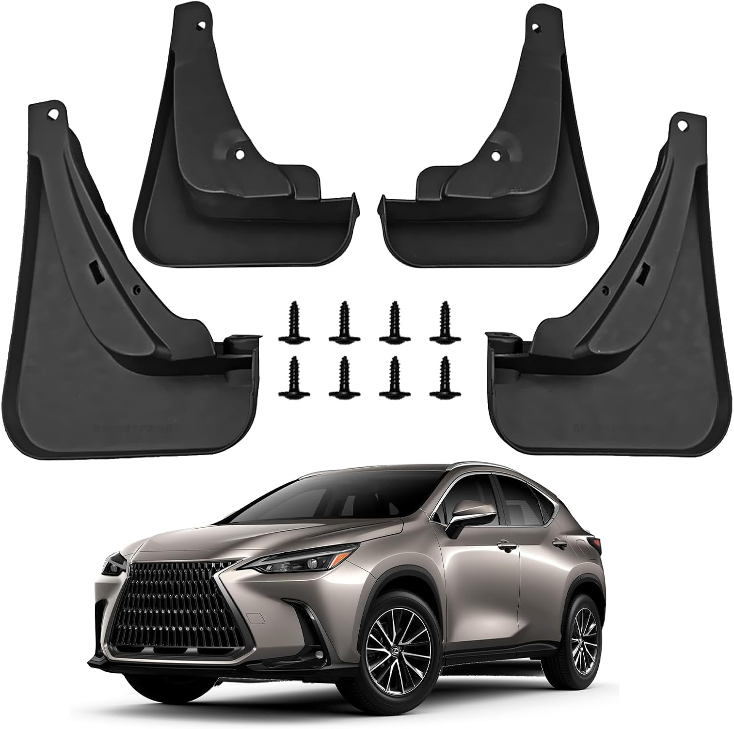 71kVOc9SYWL._AC_SL1500_.jpg Mud Flaps for NX 2022-2023 NX250 NX350 350h 450h Mud Guards Splash Guards Tire Protector Mudguard Accessories Front & Rear 4pcs Set 2022 2023 - Image 1