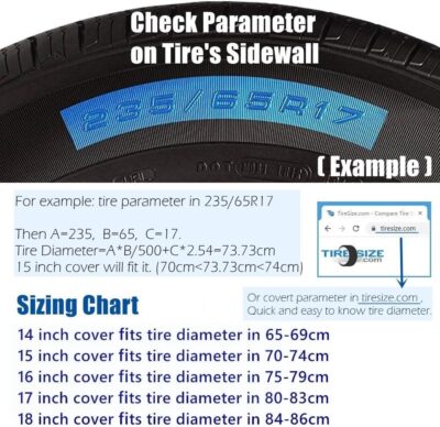 Spare Tire Cover, Wheel Cover with American USA Flag PVC Leather Waterproof Dust-Proof Universal Fit for Jeep Trailer RV SUV Camper Vehicle (14 Inch) - Image 7