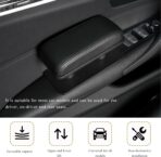 Car Armrest Pad, Adjustable Height Left Elbow Support Anti-Fatigue Car Door Arm Rest Cushion, Leather Central and Side Booster Pad Relieve Driver's Arm Fatigue, Car Accessories (Black & Red) - Image 6