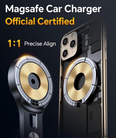 for 15W Magsafe Car Mount Charger【Long Arm】 Magnetic Wireless Car Charger Magsafe Charger Car Accessories Mag Safe Car Mount Holder Vent Magsafe Car Charger Mount for iPhone 16 Pro Max 15 14 13 Plus - Image 5