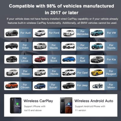 Wireless CarPlayBox with Netflix/YouTube/TF Card Slot Convert Wired CarPlay to Wireless Adapter for 2017 and Above Original Wired CarPlay Car - Image 7