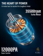 Ultimate Cordless Car Vacuum with 12000Pa Power & 2 Batteries | Portable Handheld Vac for Car, Home, Pet Hair, Multi-Surface Cleaning with 4 Attachments - Image 7