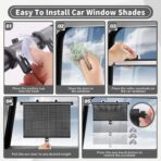 Sfee Car Window Shade for Side Windows, 2 Pack Sun Shade Retractable for Car Blocks Heat and UV Rays Glare Protection Roller Sunshade Visor for Baby, Kids, Pets, Passengers - Image 5