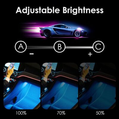 4PCS Wireless Led Lights for Car with Remote,8 Colors Car Interior Lights,Portable Rechargeable Led Night Light,Music Sync Color Change Lights. - Image 7