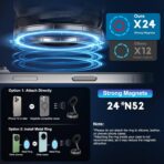 Vacuum Magnetic Car Phone Holder for Magsafe, Hands-Free 360° Adjustable Suction Cup Phone Mount for Car/Gym/Mirror/Smooth Surface, Compatible with iPhone & Android (Black) - Image 7
