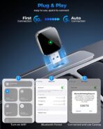 Mini CarPlay Wireless Adapter for Apple iPhone - Converts Wired to Wireless CarPlay Adapter, CarPlay Dongle Stick for Apple Wired CarPlay Cars & for iPhone iOS 10+, USB & Type-C, Plug & Play - Image 3