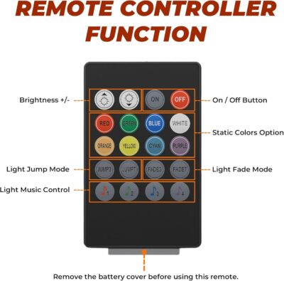 48 LED RGB Car Interior Lights Kit – 4PCS Footwell Strips with Music Sync & Remote | 12V Plug & Play Ambient Lighting for Cars, Trucks, SUVs - Image 3