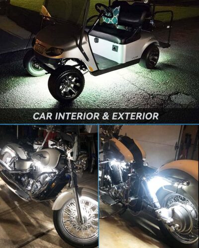 Keiurot 12V Led Light Strip 32CM Waterproof White Led Strip Lights for Cars Motorcycles Golf Cart Interior & Exterior Marine Boat 12V 5050 18SMD,Pack of 4 - Image 3