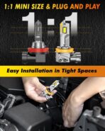 Latest H11/H9/H8 9005/HB3 Light Bulbs Combo, 12X 100,000LM Ultra-Bright, 360° Adjustable Quick Instal, 6500K White, 10-Year Long Service Life H11 9005 Fog Light with Cooling Fan, Pack of 4 - Image 5