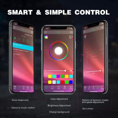 Nilight RGB LED Rock Lights Kit, 4 pods Underglow Multicolor Neon Light Pod with Bluetooth App Control Flashing Music Mode Wheel Well Light for Truck ATV UTV RZR SUV - Image 4