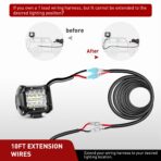 Nilight 2PCS 16 AWG 10 Feet Wiring Harness Extension Kit for LED Work Light Bar Led Pods Off Road Lights Driving Fog Light Boat Lighting, 2 Years Warranty,black - Image 6