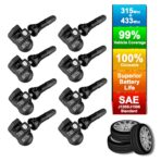 Autel TPMS Sensors, Programmable Mx Sensor for Tire Pressure,315MHz + 433MHz,Press-in OE-Level(8 pcs, Rubber valves) Programmed by TS508 TS408 TS508WF TS608 MS906TS ITS600 MS906PRO-TS