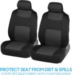 BDK PolyPro Car Seat Covers Full Set in Charcoal on Black – Front and Rear Split Bench for Cars, Easy to Install Cover Set, Accessories Auto Trucks Van SUV - Image 3