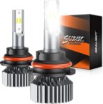 SEALIGHT 9004 Bulbs, 64,000LM Brighter, HB1 Driving Light Bulbs, 60W 6500K White Fog Bulbs, 80,000hrs Long Lifespan, 1:1 Size 3 Minute Plug-N-Play for Vehicle ATVs & Powersports, Pack of 2