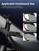 Car Phone Holder for Dashboard Cell Phone Mount for Car 360 Degree Rotation Clip Design Compatible with All Cell Smart Phones. - Image 3